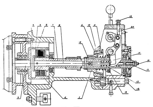ИЖ-250П Фрикционная муфта и тормоз редуктора токарно-винторезного станка