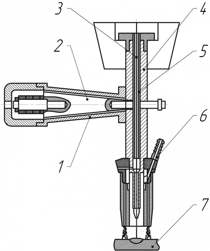Схема технологической установки для наплавки с ультразвуком и металлопорошковой присадкой