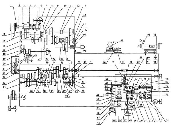 Схема установки подшипников токарно-винторезного станка 1в62г